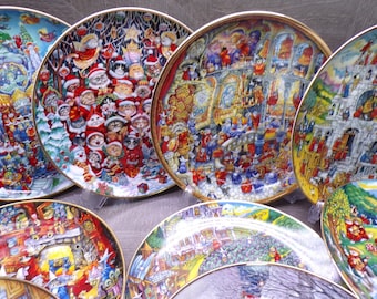 2609 Cats Purr 13 pc Collection 8" Gold Rim Vintage Limited Edition Collectable Plates Set of 13