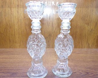 2506 Pair of Avon Cologne "Roses, Roses" Vintage 8.5" Decanters with Stoppers