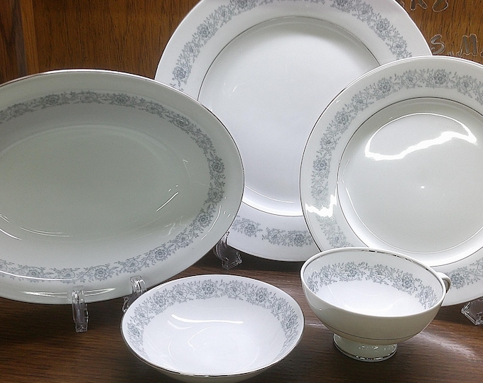 2412 Eschenbach Baronet Fine China Nocturne Vintage Dinnerware from Bavaria Germany Set of 5 pcs- Excellent Condition List in Description