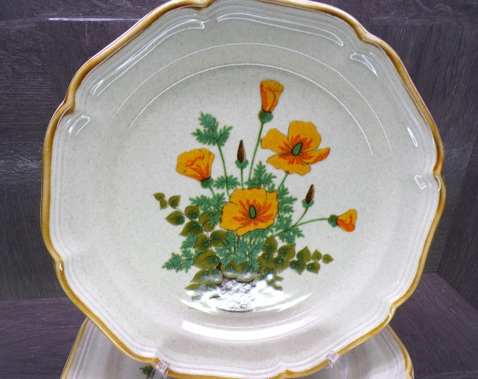 2602 Mikasa Garden Club EC401 Petunias Oven to Table 10.75" Dinner Plates Set of 4 - Excellent Condition
