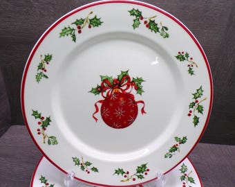 2608 Holiday Traditions Celebrations Vintage 10.75" Dinner Plates Set of 4 by Christopher Radko