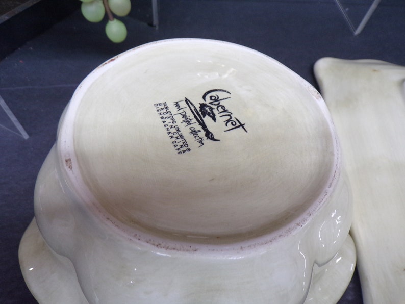 2305 Tabletops Unlimited Hand Painted Grape Stoneware 11