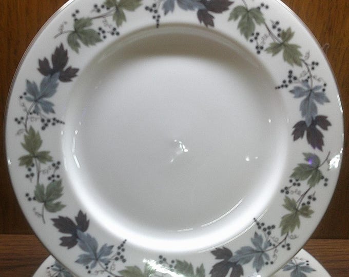 2412 Royal Doulton Burgundy TC1001 Grapes & Leaves Vintage 10.5" Dinner Plates Set of 4 Made in England - Excellent Condition
