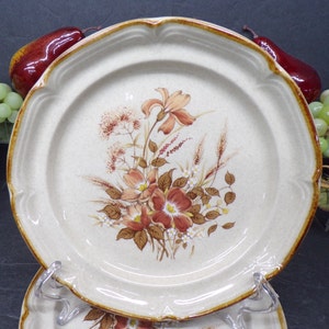 2310 International Endura Stoneware SY8030 Woodhue 7.5&quot; Vintage Salad / Lunch / Dessert Plates Set of 4- Like New Condition