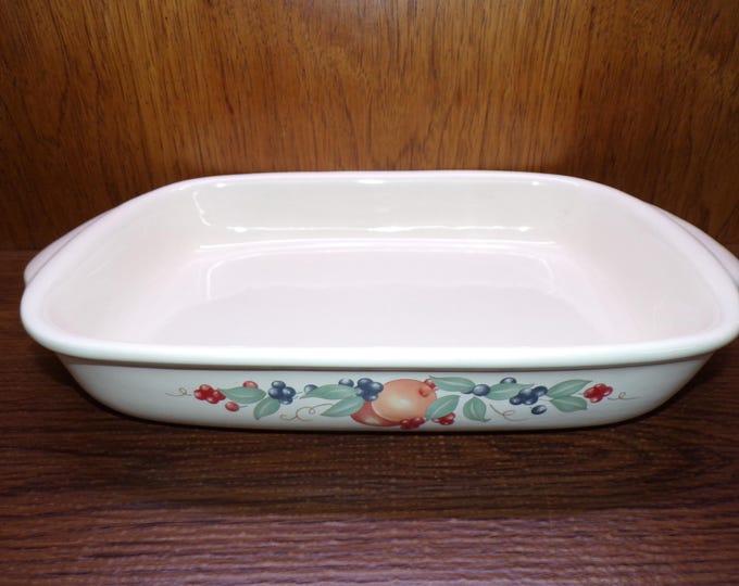 2506 Corelle Coordinates Fruit Abundance 9" x 13" Open Roaster Lasagna Tray Casserole Pan - Great Condition