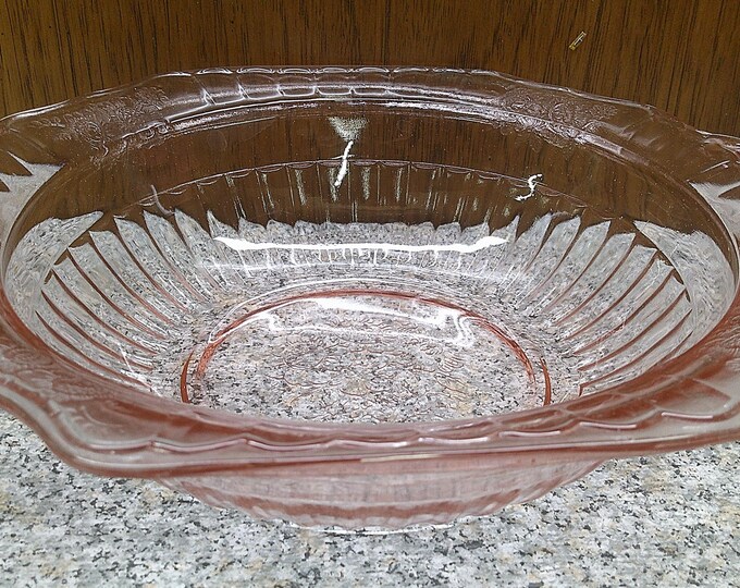2408 Anchor Hocking Mayfair 1930's Depression Pink Pattern 10" Round Vegetable Bowl - Great Condition