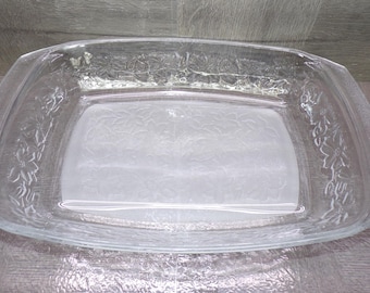 2602 Vintage Princess House Fantasia Design 15"L x 9"W Oven Proof Lasagna Tray Made in France - Good Condition Some Wear & Scratches