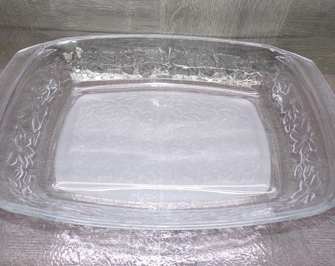 2602 Vintage Princess House Fantasia Design 15"L x 9"W Oven Proof Lasagna Tray Made in France - Good Condition Some Wear & Scratches