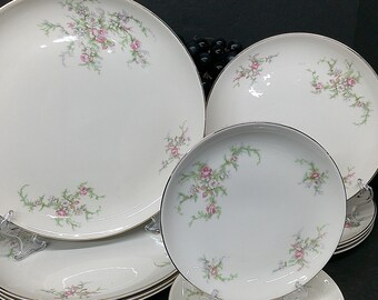 2312 Taylor Smith USA Vintage Versatile Brides Bouquet Dinnerware Set of 12