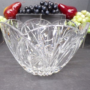 2307 Wyndham Scalloped Tulip Shape 9” Bowl Block Lead Crystal Discontinued Made in Poland - Great Condition No Chips or Cracks