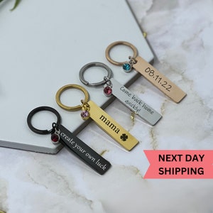 Stainless Steel Metal Custom Keychain | Personalized Keychain for Birthday Anniversary Present, Gift Idea for Him Her Key Chain Boyfriend