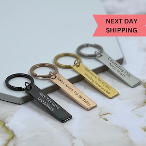 Stainless Steel Keychain, Custom Engraved Key Chain Personalized Gifts for Him, Best Friend Gifts Gifts for Mom Birthday Gift Boyfriend