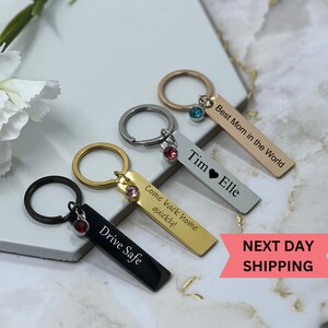 Stainless Steel Keychain, Custom Engraved Key Chain Personalized Gifts for Him, Best Friend Gifts Gifts for Mom Birthday Gift Boyfriend