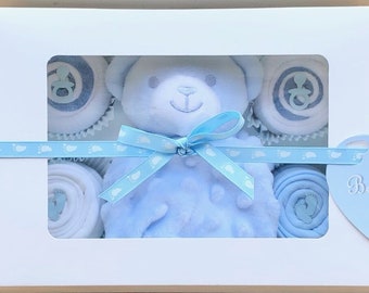 Baby's First Cupcakes Clothing & Toy Gift Set, Baby Cupcake Clothing Set with Baby Comforter Toy, Unique Newborn Set, Baby Shower Gift Set