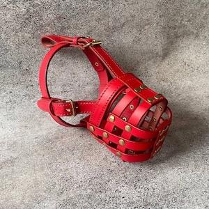 Basket Dog Muzzle Leather Padded Dog Muzzle, Comfortable  Dog Muzzle