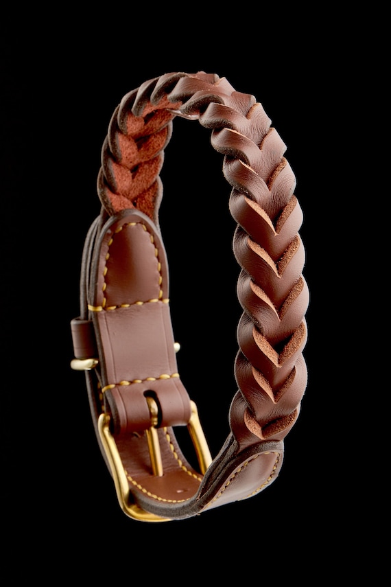 Braided Leather Collar and Leash Set Braided Leather Leash Braided Leather Collar Full Braided Leather Dog Leash 5 Ft Fully Braided Lead Etsy