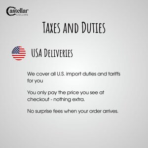 Pode incluir: Imagem com o texto "TAXES AND DUTIES" e "USA DELIVERIES". O texto afirma que os direitos e impostos de importa&ccedil;&atilde;o s&atilde;o cobertos e que o pre&ccedil;o no checkout &eacute; o pre&ccedil;o final. Sem taxas surpresa na chegada.