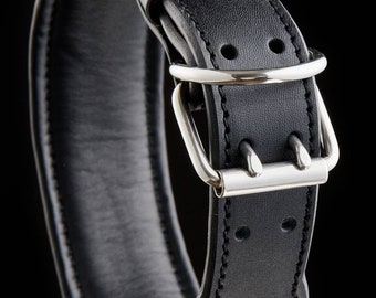 Einfaches stilvolles Sattel-Leder-Hundehalsband mit Edelstahl-Schnallen-Hardware, starkes Hundehalsband-Leder, mittelgroßes Hundehalsband, Hundeausrüstung