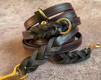 Luxe Italiaanse leren handsfree riem met verstelbare stop en gevlochten uiteinden, multifunctionele 7-weg crossbody heupriem, messing