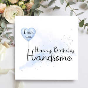 Belle carte de joyeux anniversaire, carte d'anniversaire pour mari, petit ami, fiancé ou partenaire