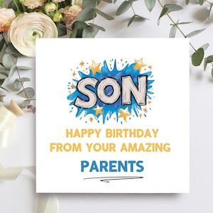 Carte d'anniversaire de fils, joyeux anniversaire de vos parents incroyables, carte drôle pour l'anniversaire de fils