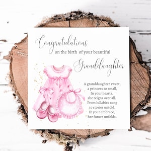 Félicitations pour votre nouvelle petite-fille, belle carte pour une nouvelle grand-mère ou de nouveaux grands-parents, pour la naissance de votre nouvelle petite-fille