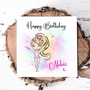 Carte d'anniversaire gymnaste pour fille, petite-fille, nièce ou petite-fille, carte d'anniversaire sur le thème de la gymnaste, amateur de gymnastique