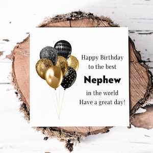 Carte de joyeux anniversaire de neveu, carte d'anniversaire du meilleur neveu du monde