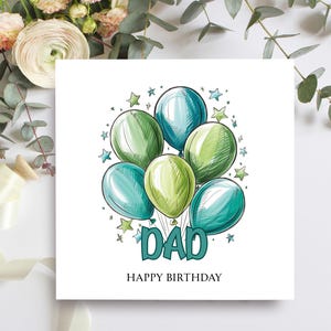 Cartão de aniversário com balão para pai, cartão de aniversário especial para ele, feliz aniversário para um pai especial OTR080