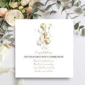 First Holy Communion Card With Beautiful Poem For Godson, Goddaughter, Niece or Nephew,