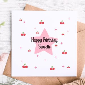Carte à thème joyeux anniversaire ma chérie, parfaite pour une fille, une amie, une nièce, une petite-fille ou une soeur, de jolies cartes pour elle