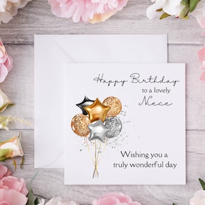 Tarjeta de cumpleaños para sobrina, feliz cumpleaños para una adorable sobrina, disponible también para otros miembros de la familia