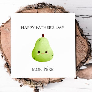 Divertente biglietto per la festa del papà per papà, simpatico biglietto scherzoso Pera Mon Pere per papà per la festa del papà, biglietto per lui