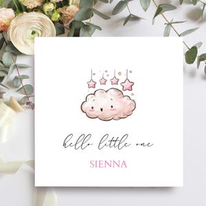 Biglietto di auguri personalizzato per neonato Hello Little One, biglietto di congratulazioni per neo-genitori, biglietto di auguri per neonato Hello Little One OTR37