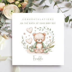 Tarjeta de felicitación por el nacimiento de tu bebé, tarjeta personalizada para recién nacido.