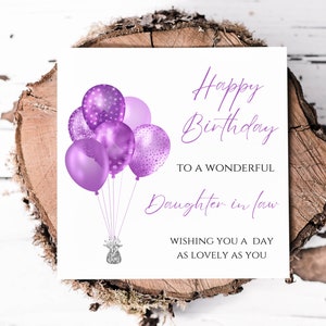 Carte d'anniversaire de belle-fille, joyeux anniversaire à une belle-fille merveilleuse, autres titres de membre de la famille disponibles également