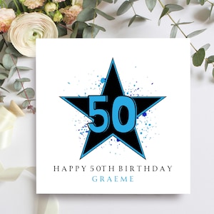 Carte de 50e anniversaire pour papa, frère, fils, oncle, beau-frère, neveu ou ami, carte de 50e anniversaire personnalisée pour lui OTR6700