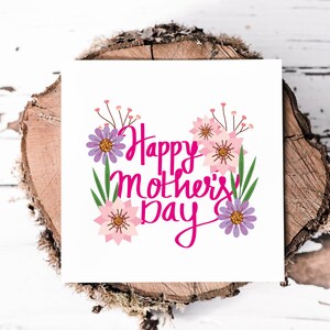 Bonita tarjeta floral para el Día de la Madre, preciosa tarjeta para una mamá especial en el Día de la Madre. Déjala en blanco por dentro para que escribas tu propio mensaje sincero.