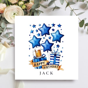 Cartão personalizado de 18º aniversário para filho, sobrinho, neto, cartão de feliz aniversário de 18 anos para ele