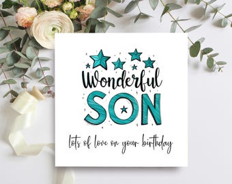 Wonderful Son Happy Birthday Card, Lots Of Love On Your Birthday Son Card