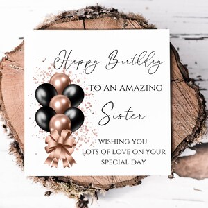 Carte d'anniversaire pour soeur, joyeux anniversaire à une soeur incroyable, carte de voeux pour votre amour pour votre journée spéciale