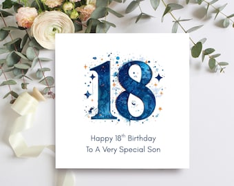 18th Birthday Card for A Very Special Son, 18th Birthday Keepsake Card For Him