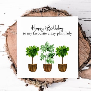 Crazy Plant Lady verjaardagskaart voor vriend zus of moeder, grappige verjaardagskaart voor planten liefhebbende vriend, verjaardagshumor voor plantenliefhebber