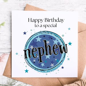 Biglietto di auguri speciale per il compleanno del nipote Blue Star