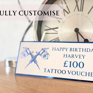 Billet cadeau personnalisé en aluminium, bon d'une journée d'expérience personnalisée, journée au spa, thé de l'après-midi, beauté, tatouage, vacances, cadeau de voyage