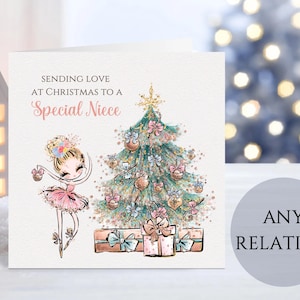 Biglietto di Natale speciale per una nipote, per inviare il tuo amore a una nipote speciale a Natale, biglietto di Natale per figlia o nipote