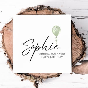 Biglietto di auguri di compleanno personalizzato per figlia, nipote, amica o nipote, biglietto dal design semplice ed elegante per il suo compleanno