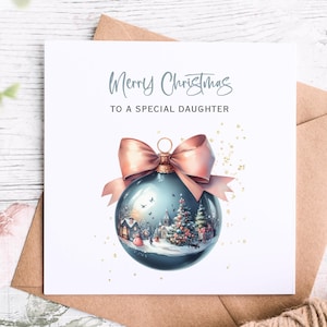Belle carte de boules de Noël pour une fille spéciale