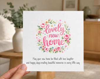 New Home Card, Lovely New Home Floral Housewarming Card, Moving House Gift Card, New House Congratulations Card