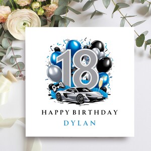 Carte personnalisée 18e anniversaire pour fils, neveu, petit-fils, carte joyeux 18e anniversaire pour lui